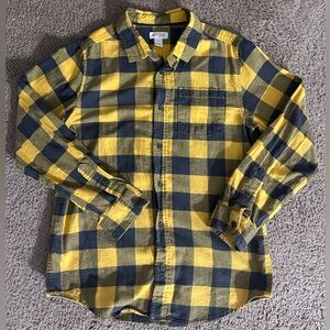 Cat & Jack Boys Yellow and Black Checkered Shirt
